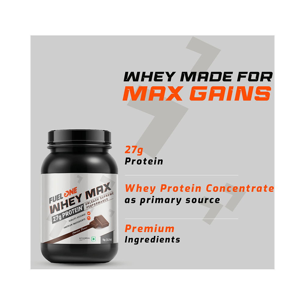 Fuel One Whey Max, Whey Protein Concentrate & Whey Protein Isolate Powder Chocolate - Image 9