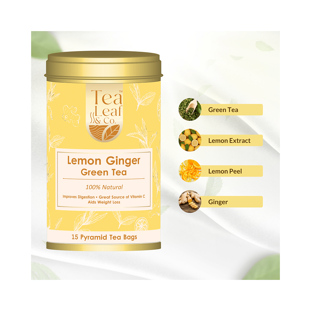 Tea Leaf & Co Lemon Ginger Green Tea (2gm Each) - Image 4
