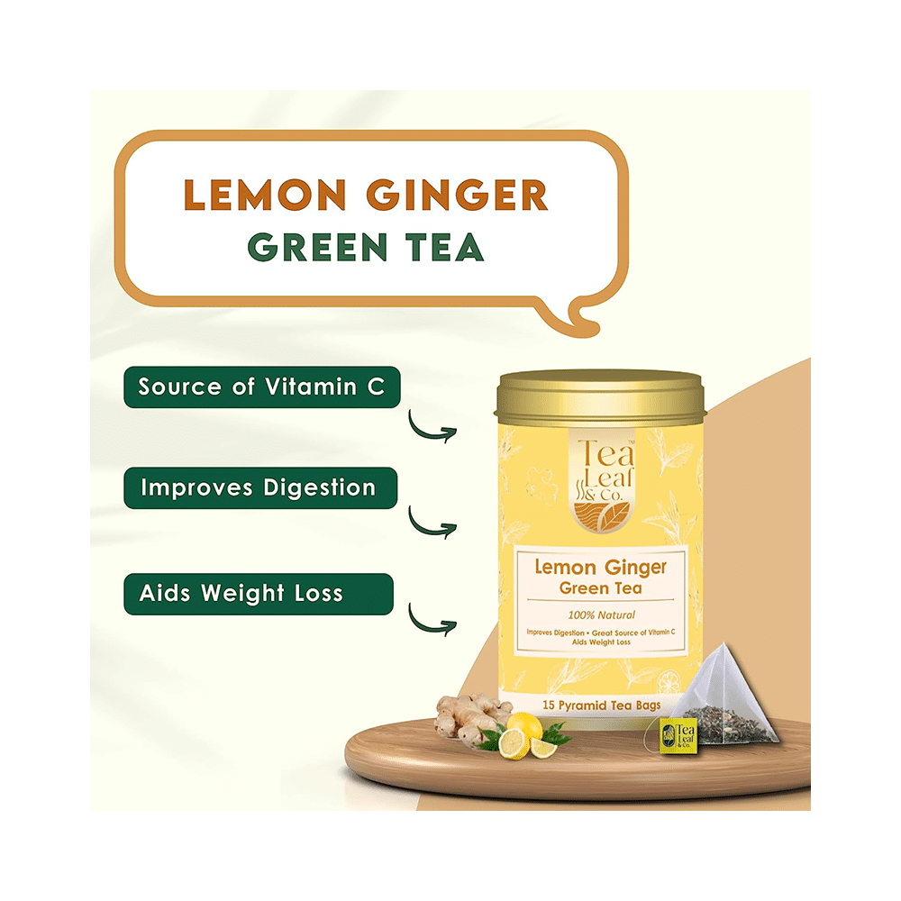 Tea Leaf & Co Lemon Ginger Green Tea (2gm Each) - Image 3