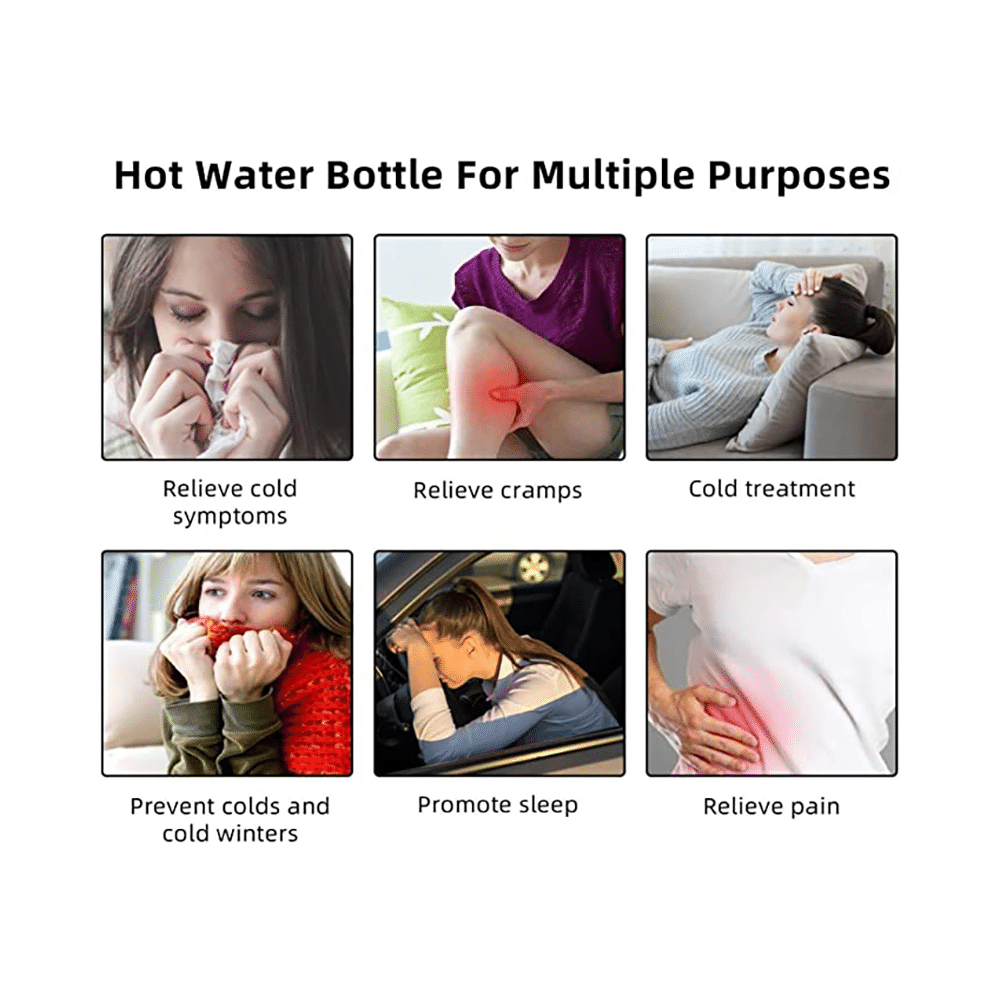 OPQ Premium Metal Cap Hot Water Bag With Cover - Image 3