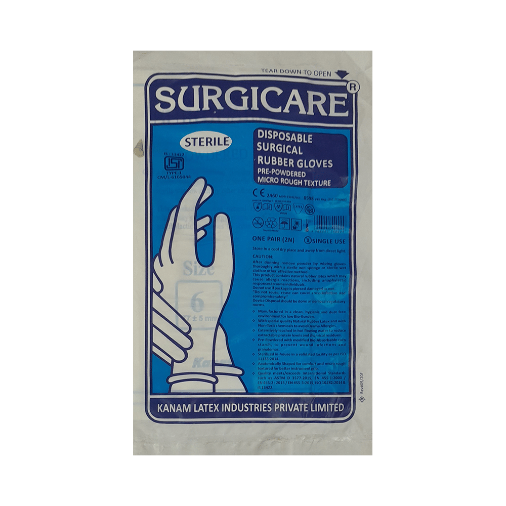 Surgicare Disposable Rubber Gloves 6