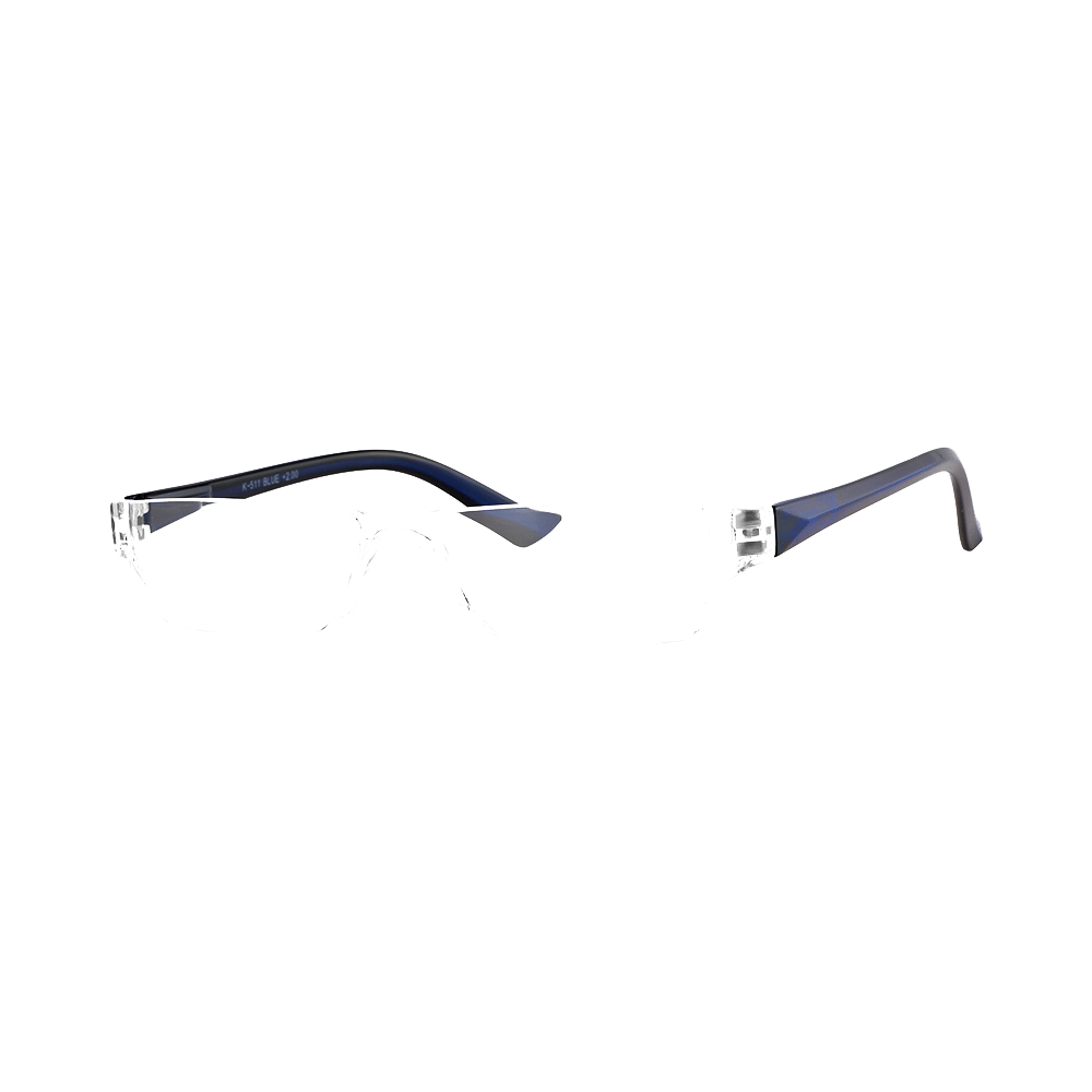 Klar Eye K 511 Rectangle Rimless Reading Glasses for Men and Women Blue Optical Power +3.25 - Image 1