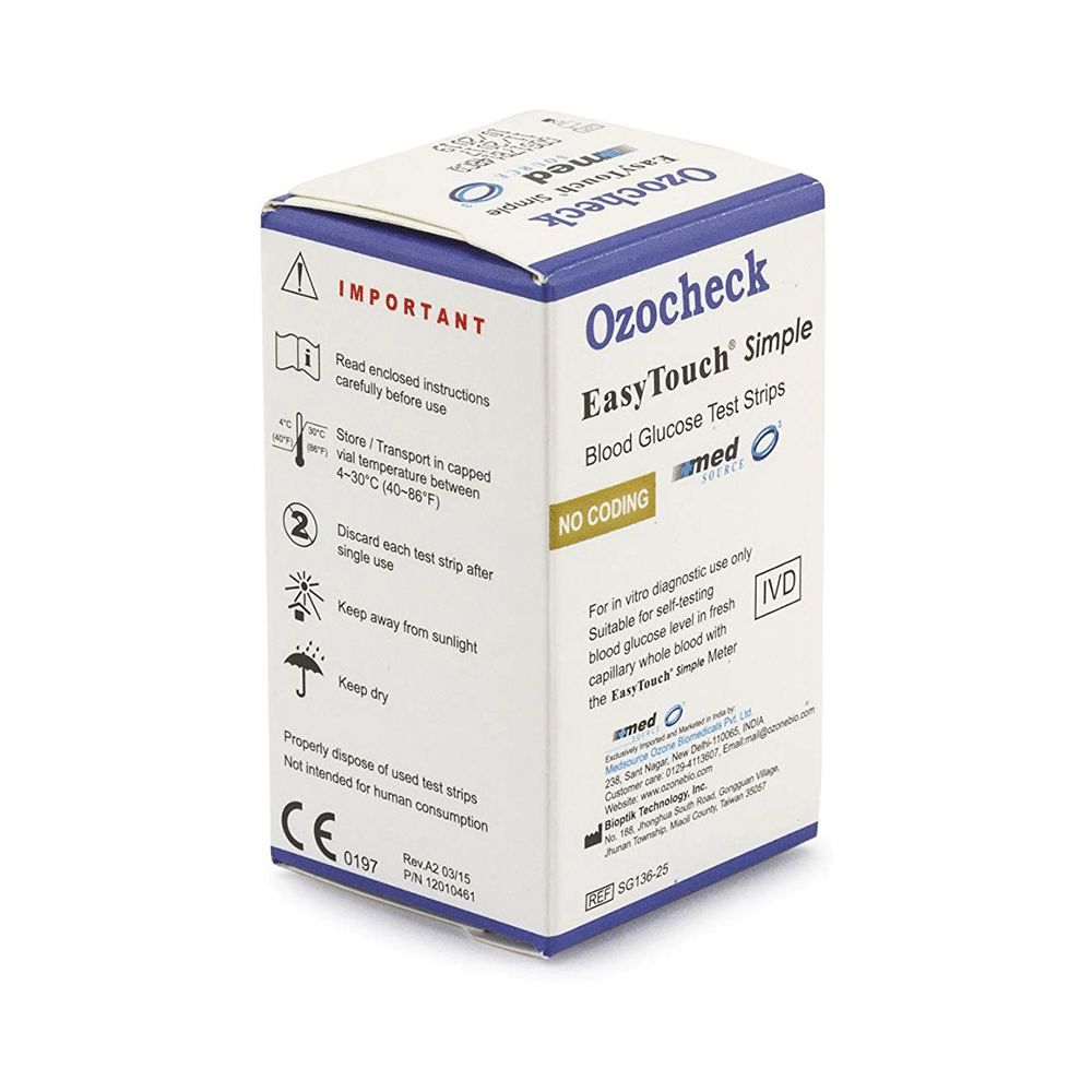 Ozocheck Easy Touch Simple Blood Glucose Test Strip (Only Strip) - Image 2
