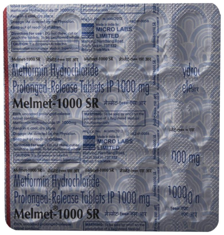 Melmet-1000 SR Tablet - Image 2