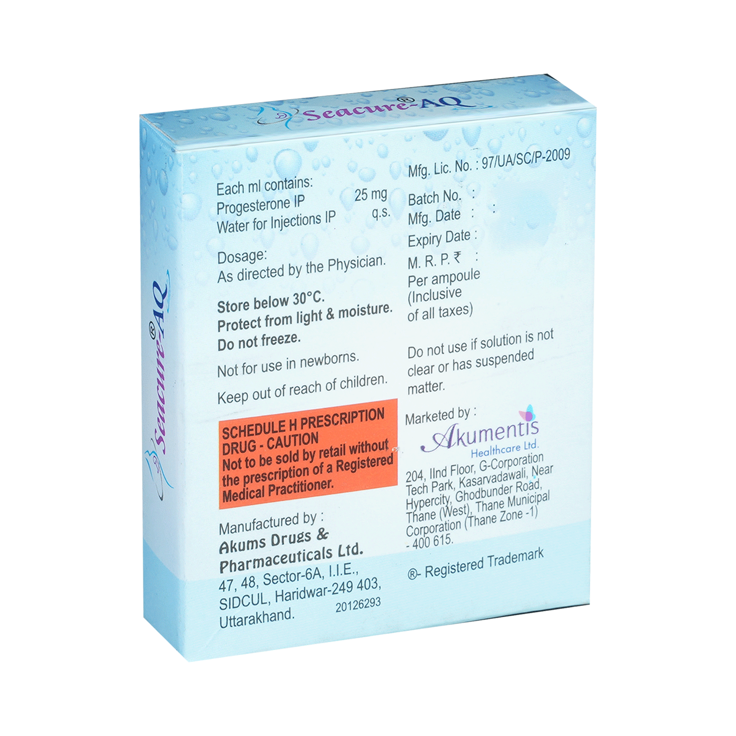Seacure-AQ 25mg Injection - Image 3