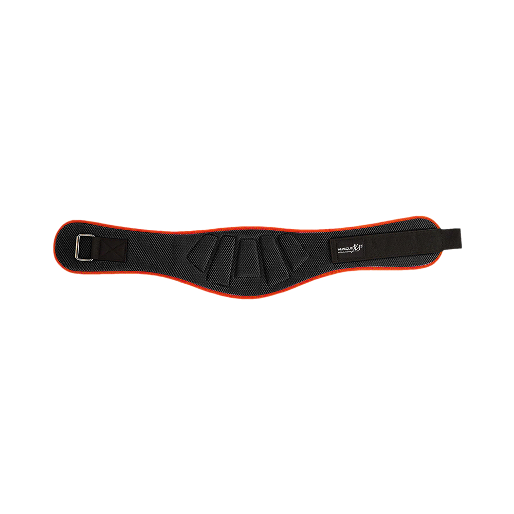 MuscleXP Gym Nylon Padded Weightlifting Belt Black Medium - Image 8