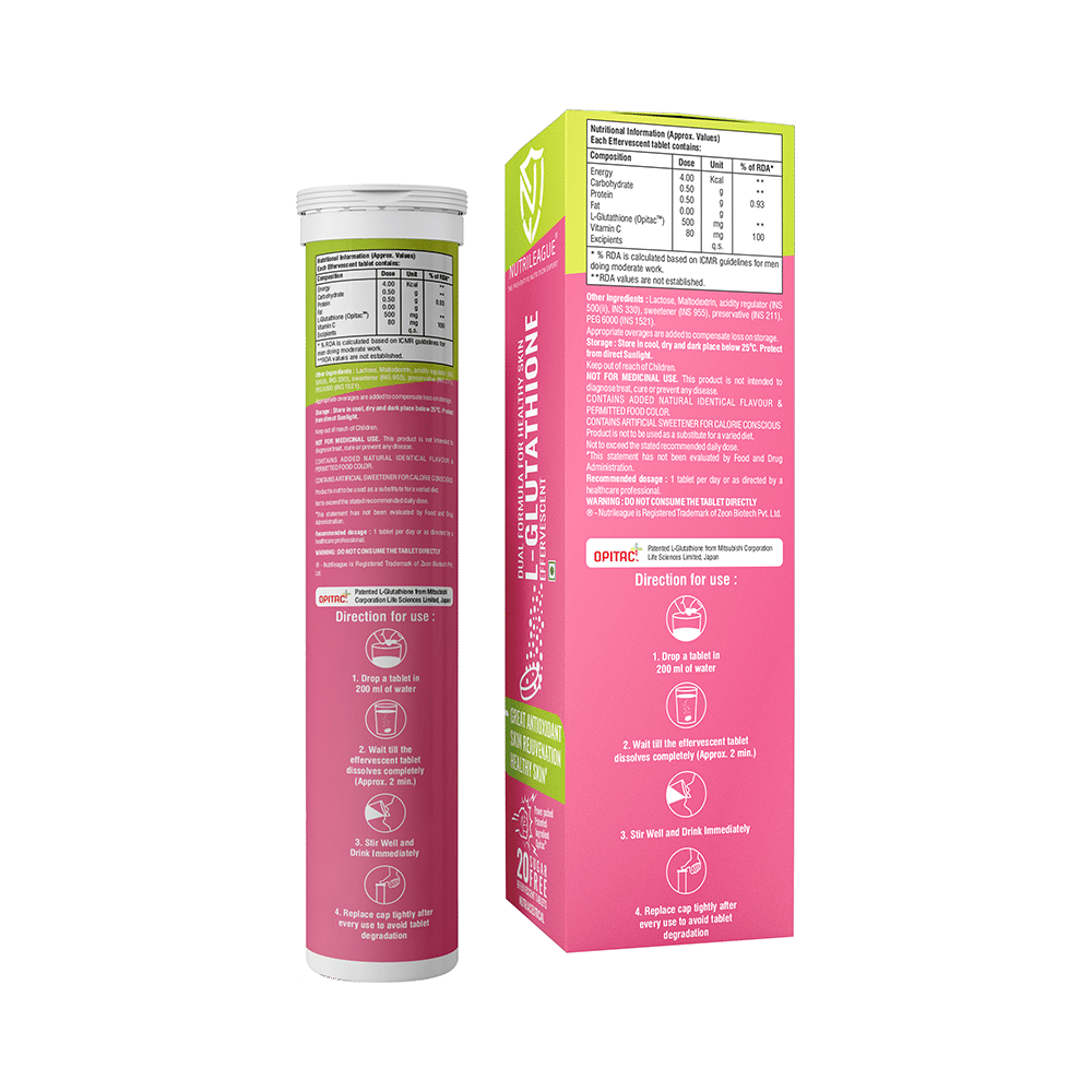 Nutrileague L-Glutathione Effervescent Tablet for Skin Rejuvenation (20 Each) - Image 2
