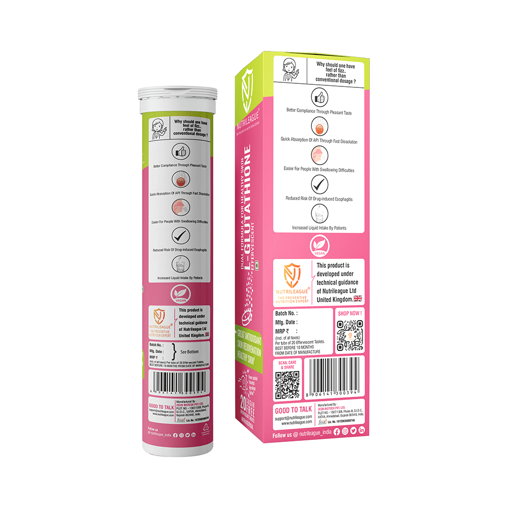 Nutrileague L-Glutathione Effervescent Tablet for Skin Rejuvenation (20 Each) - Image 3