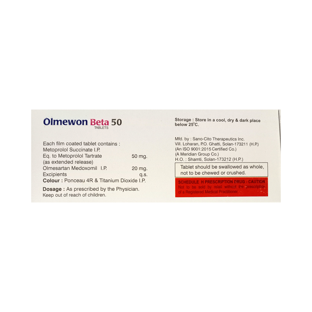 Olmewon Beta 50 Tablet ER - Image 2