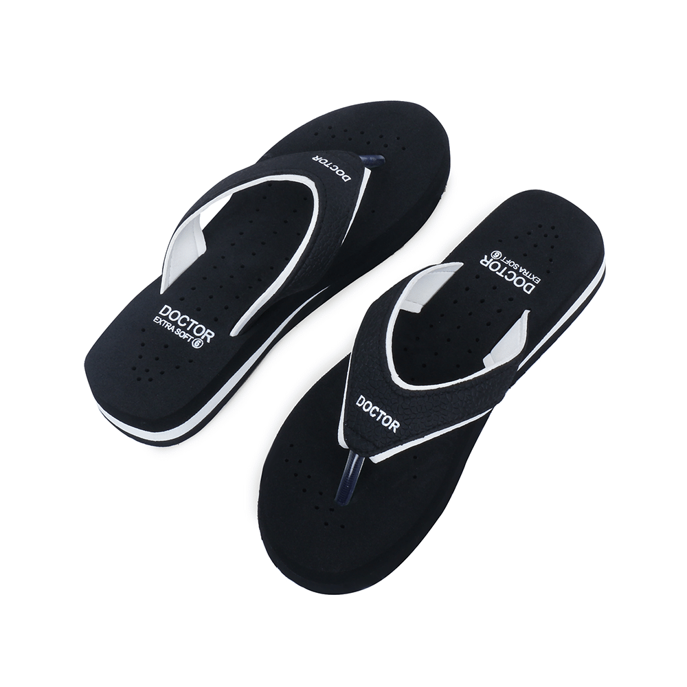 Doctor Extra Soft Ortho Care Orthopaedic Diabetic Pregnancy Comfort Flat Flipflops Slippers For Women 10 UK BK White - Image 5