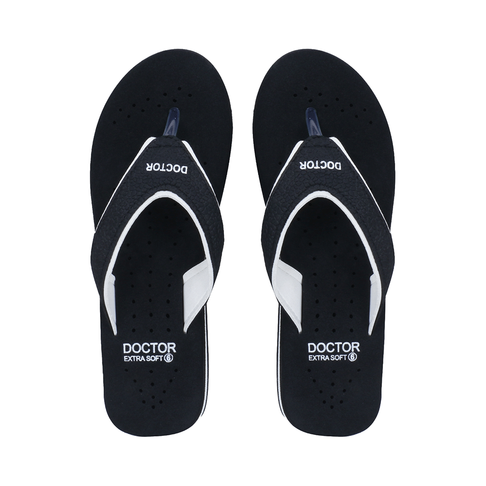 Doctor Extra Soft Ortho Care Orthopaedic Diabetic Pregnancy Comfort Flat Flipflops Slippers For Women 10 UK BK White