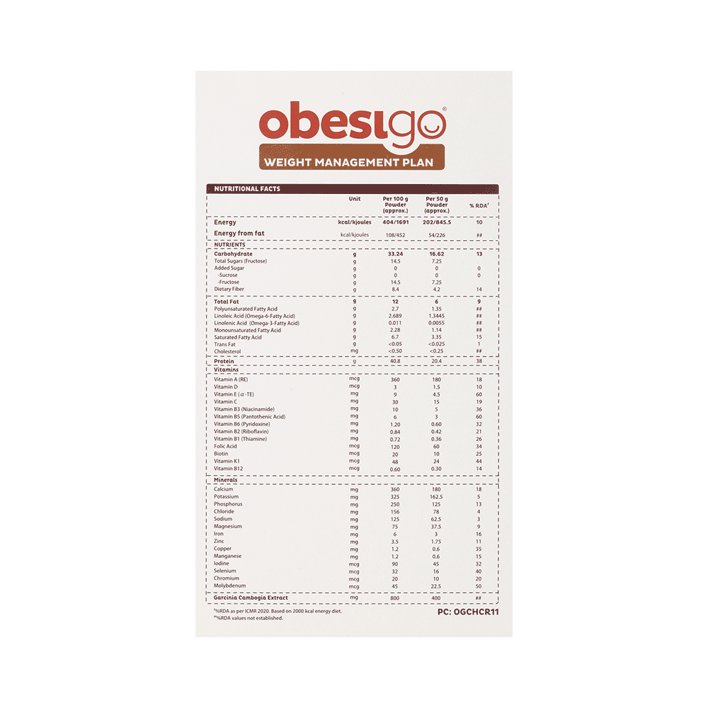 Obesigo Whey Protein | With Garcinia, Vitamins & Minerals for Weight Management | Flavour Chocolate Sachet - Image 3