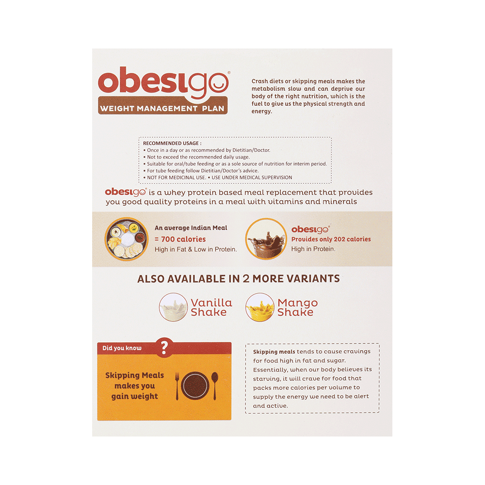 Obesigo Whey Protein | With Garcinia, Vitamins & Minerals for Weight Management | Flavour Chocolate Sachet - Image 2