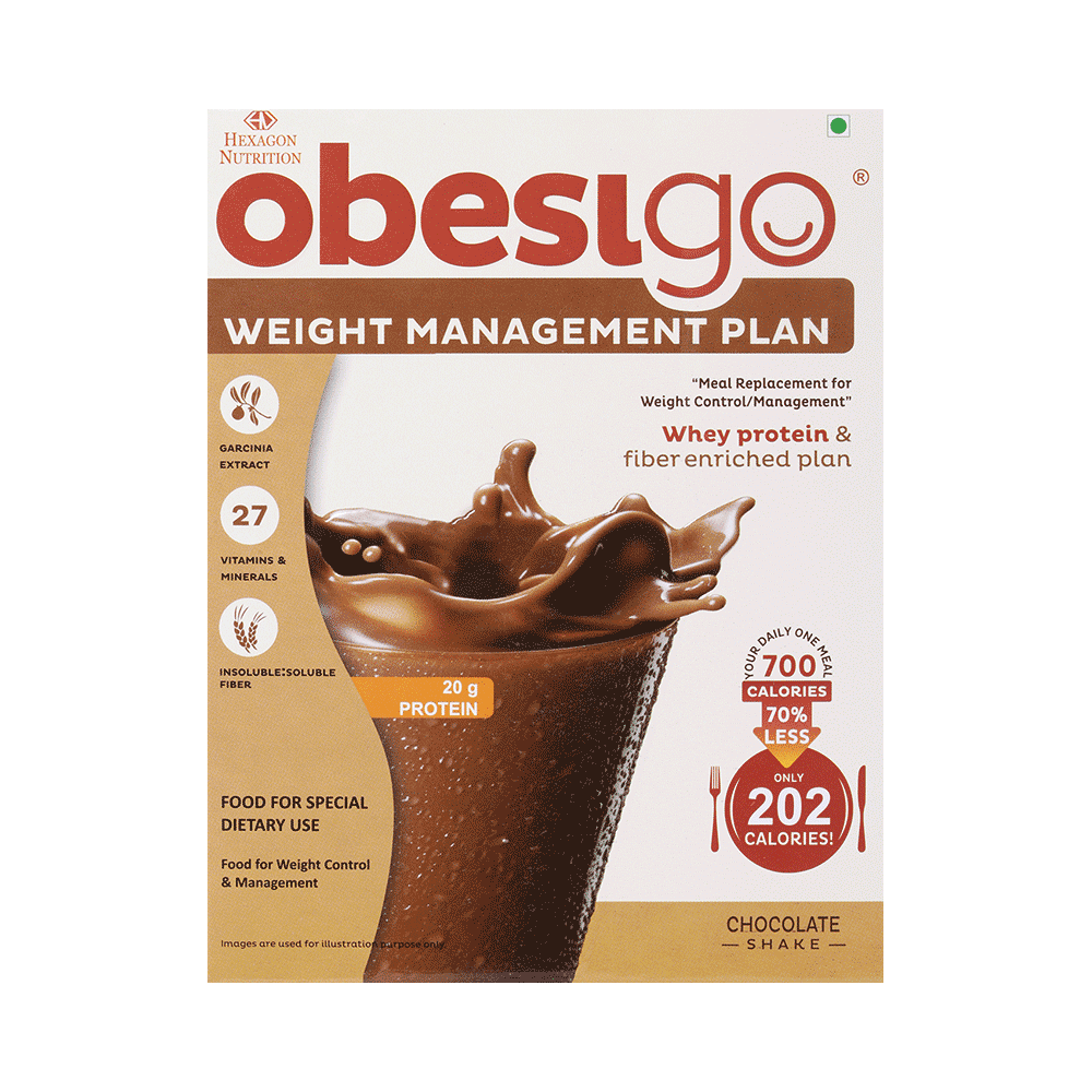 Obesigo Whey Protein | With Garcinia, Vitamins & Minerals for Weight Management | Flavour Chocolate Sachet - Image 1