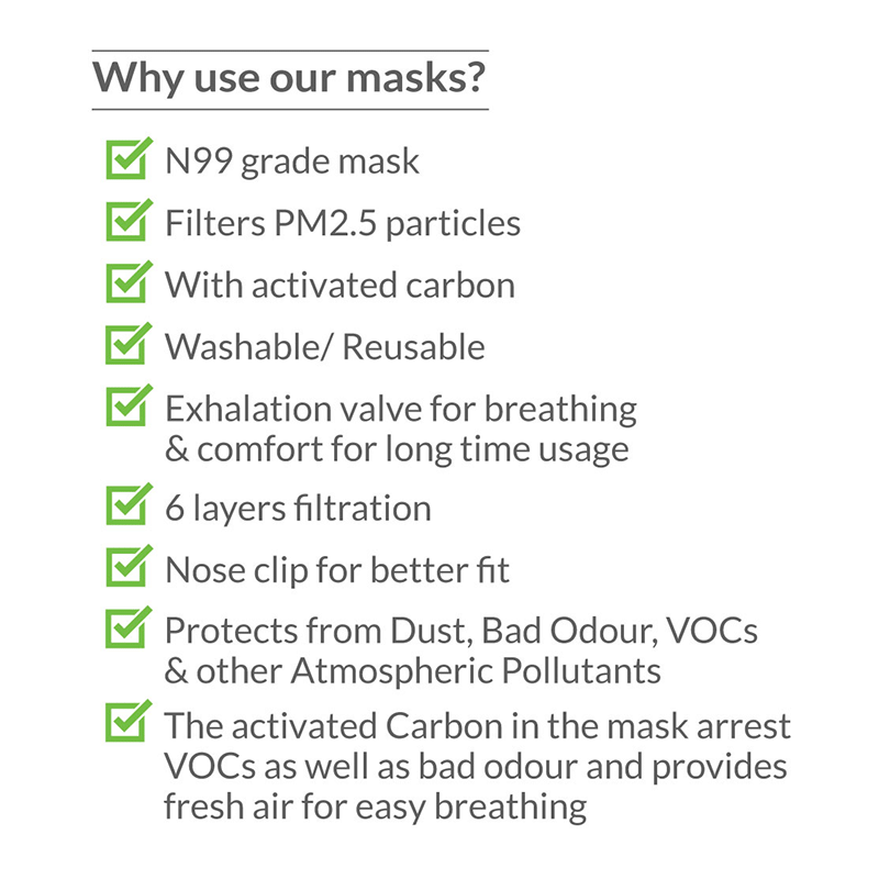 Bodyguard Anti Pollution Mask with Activated Carbon, N99 + PM2.5 (Kids) - Image 3