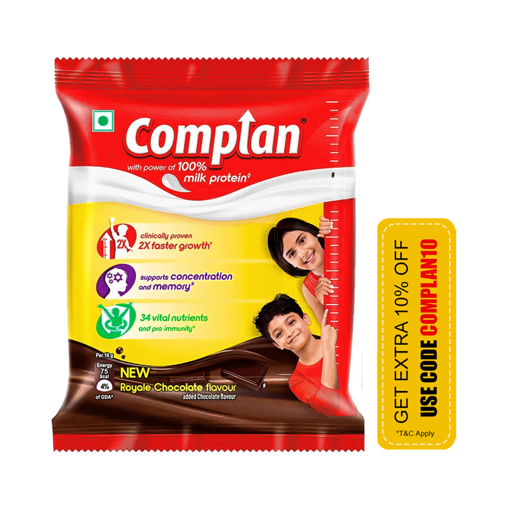 Complan Nutrition Drink Powder for Children | Nutrition Drink for Kids with Protein & 34 Vital Nutrients | New Royale Chocolate