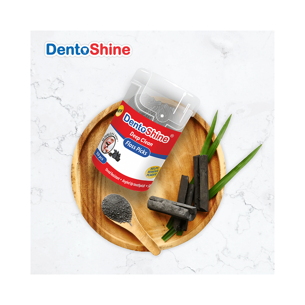DentoShine Deep Clean Floss Picks (50 Each) with Charcoal Extract - Image 7
