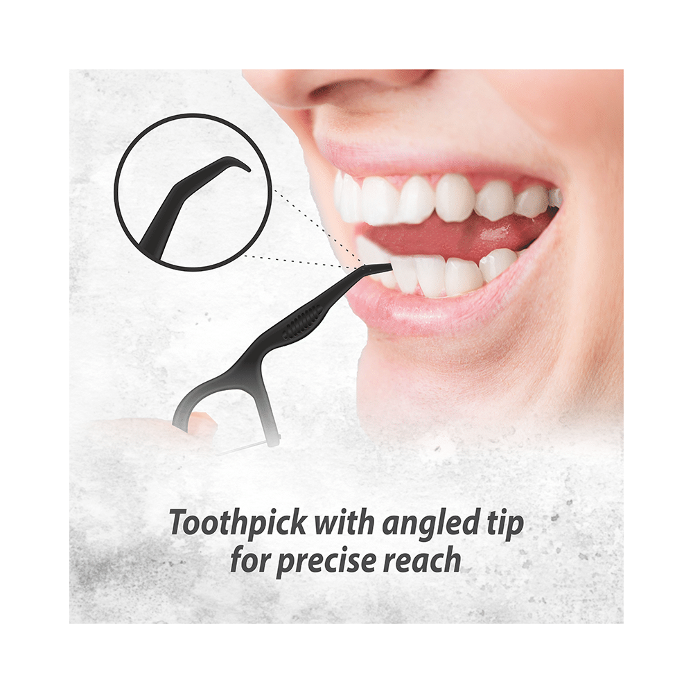 DentoShine Deep Clean Floss Picks (50 Each) with Charcoal Extract - Image 4
