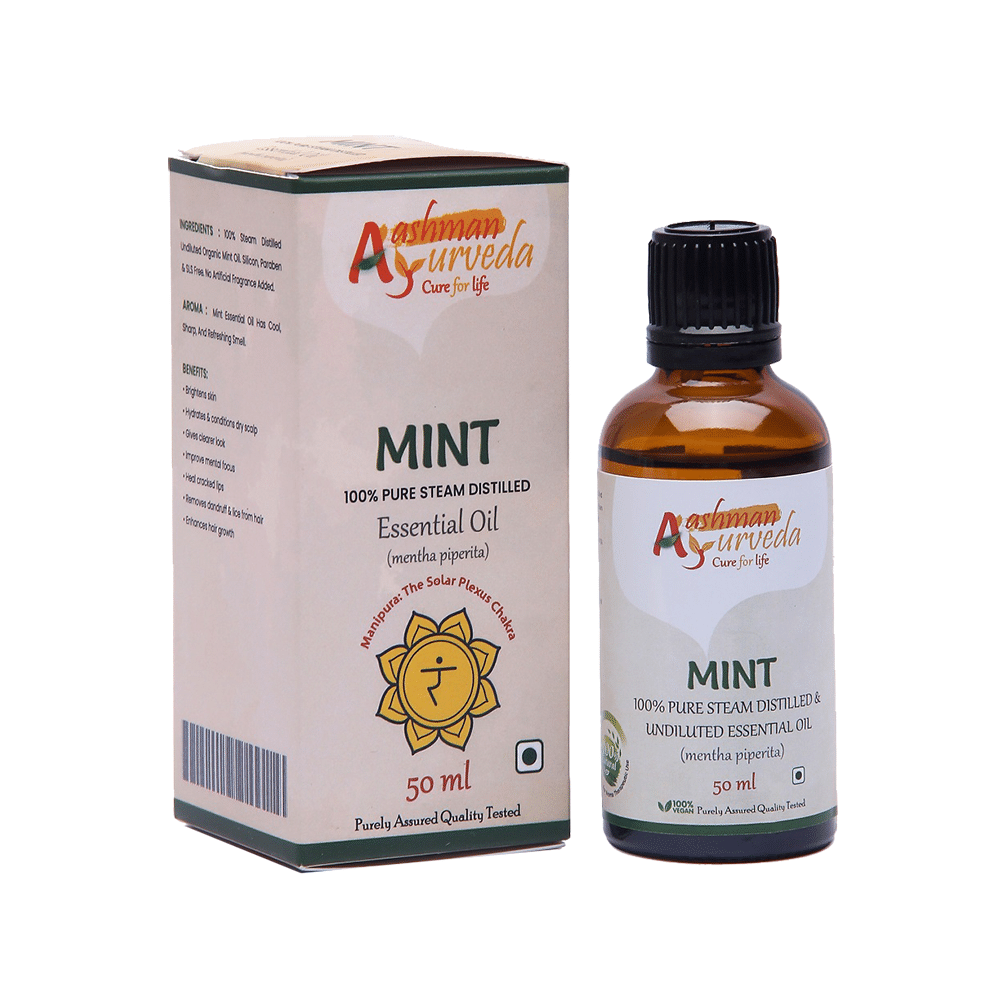 Aashman Ayurveda 100% Pure Steam Distilled Essential Oil Mint - Image 2