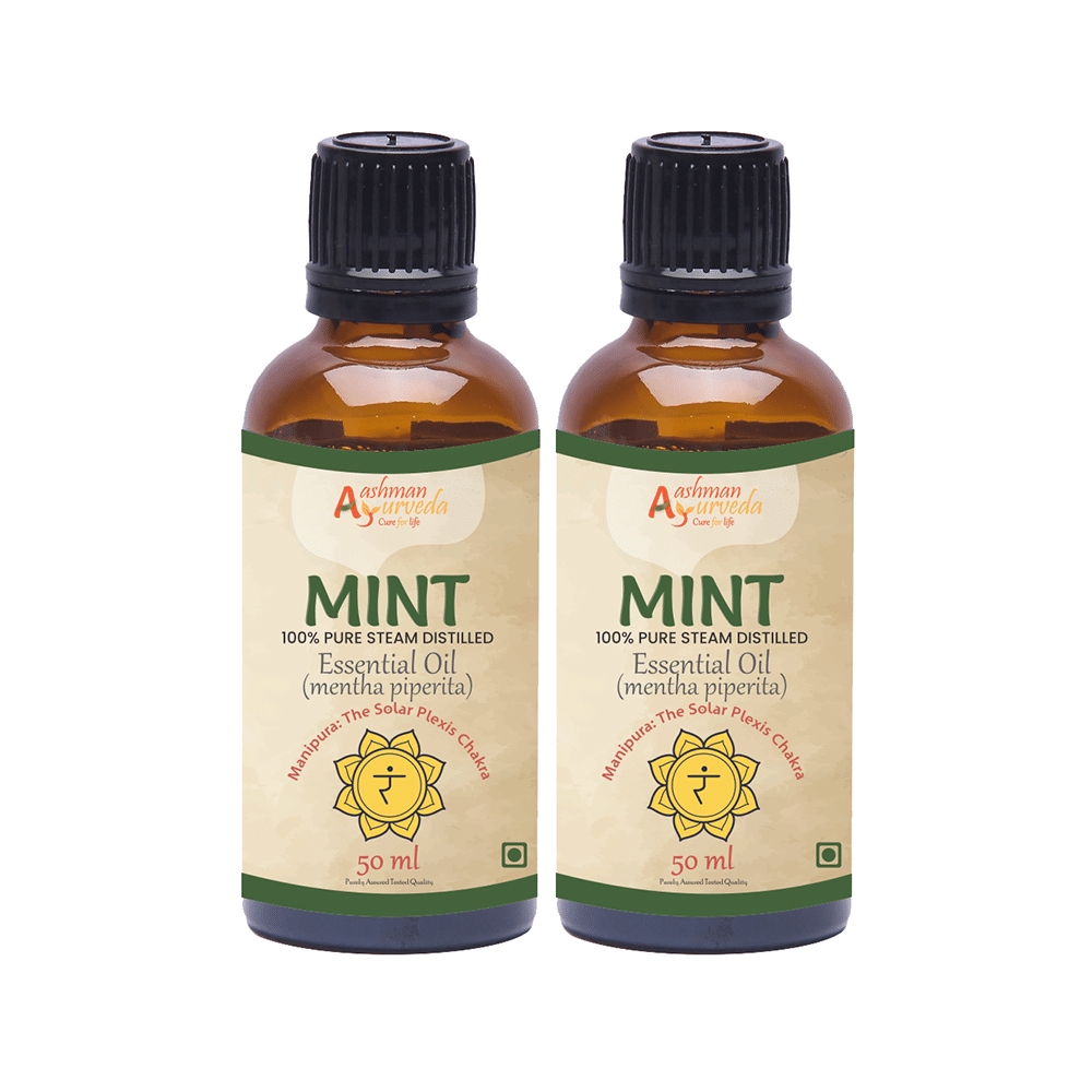 Aashman Ayurveda 100% Pure Steam Distilled Essential Oil Mint - Image 1