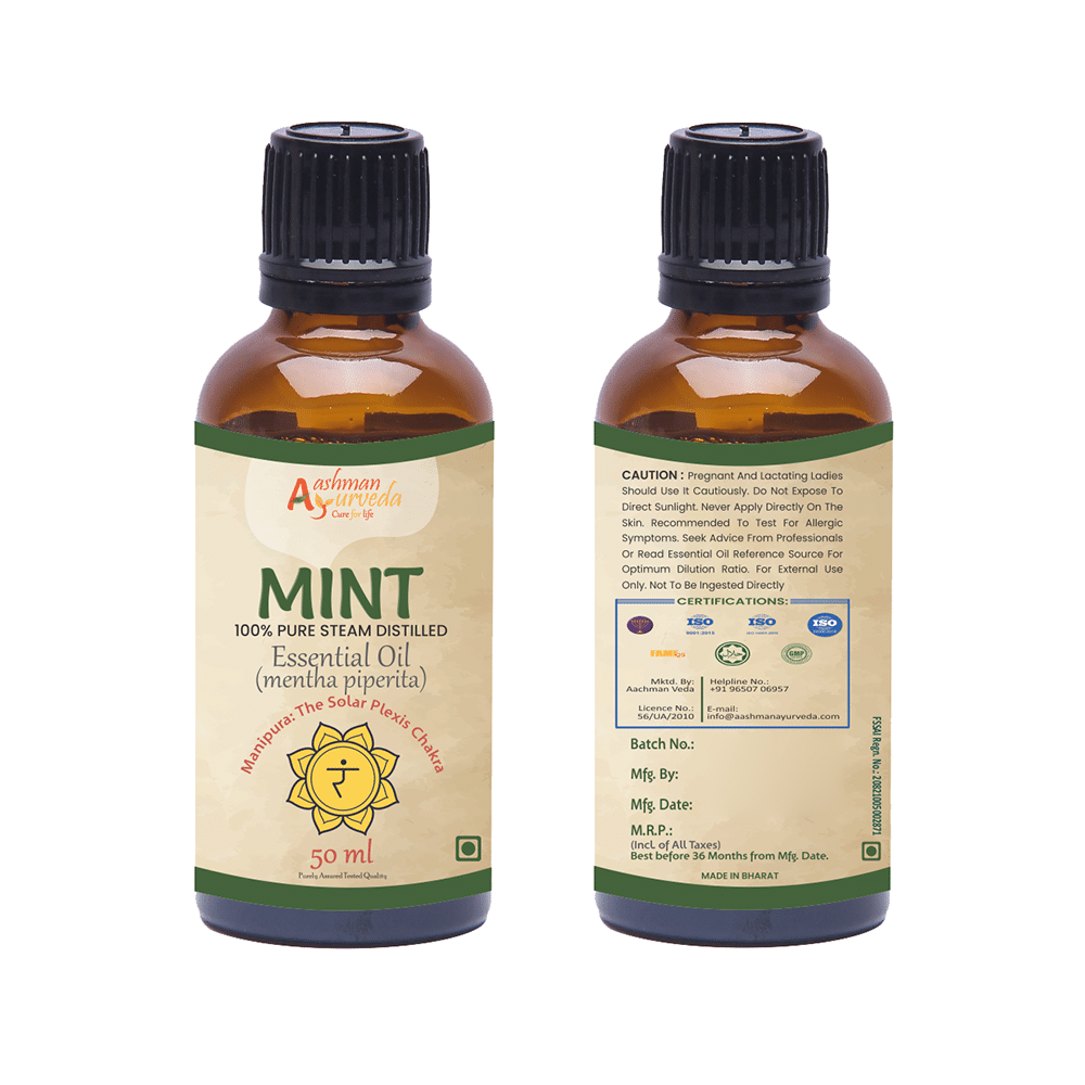 Aashman Ayurveda 100% Pure Steam Distilled Essential Oil Mint - Image 3