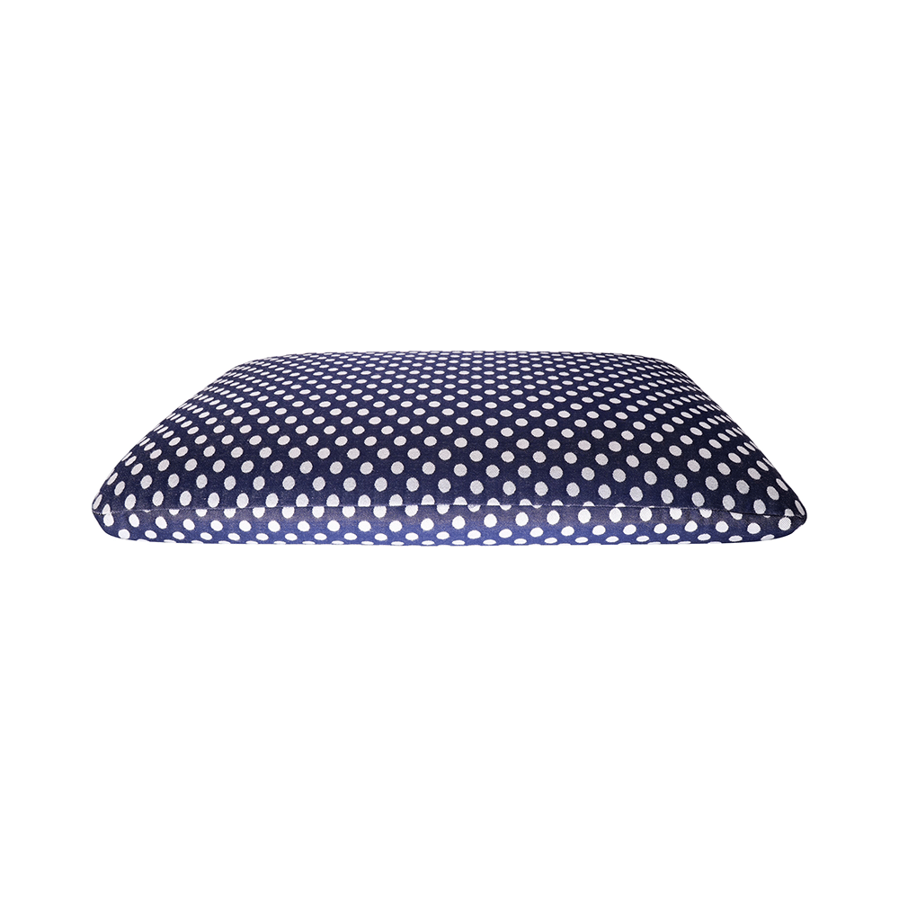 Sleepsia Standard Memory Foam Infused Gel Pillow XL Polka Dot Blue White Fabric - Image 1