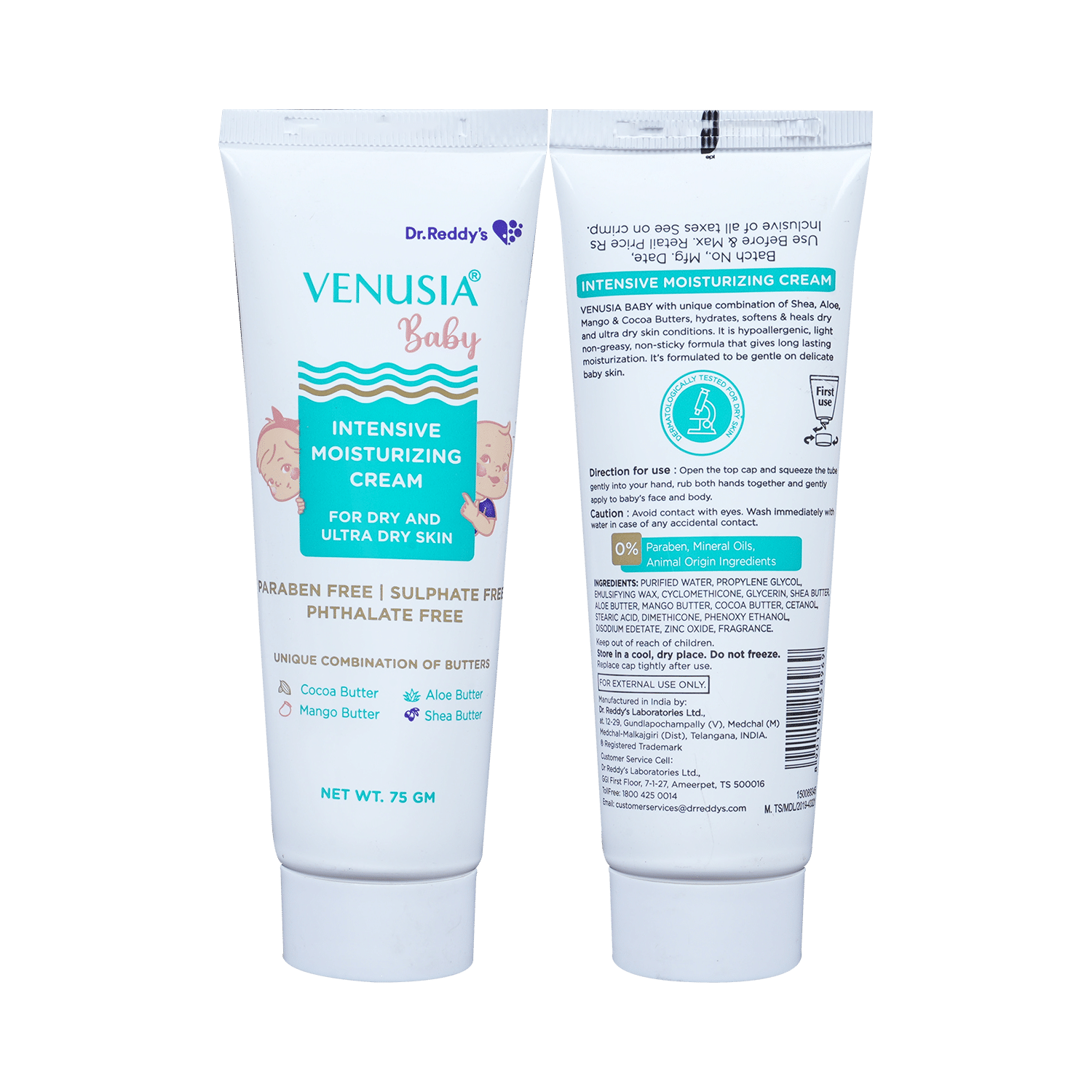 Venusia Baby Intensive Moisturizing Cream | For Dry & Ultra-Dry Skin | Paraben & Sulphate-Free