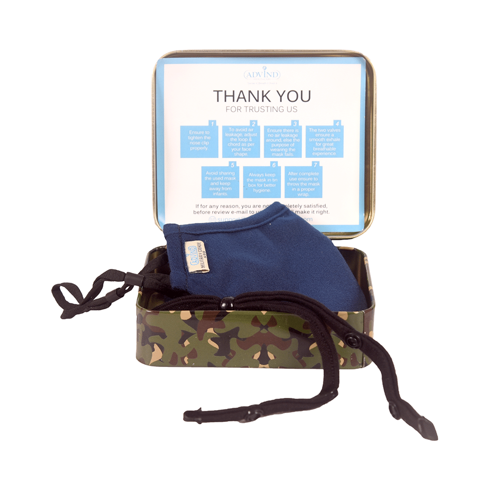 Advind Healthcare Military Grade N99 Mask without Valve Medium Blue - Image 4
