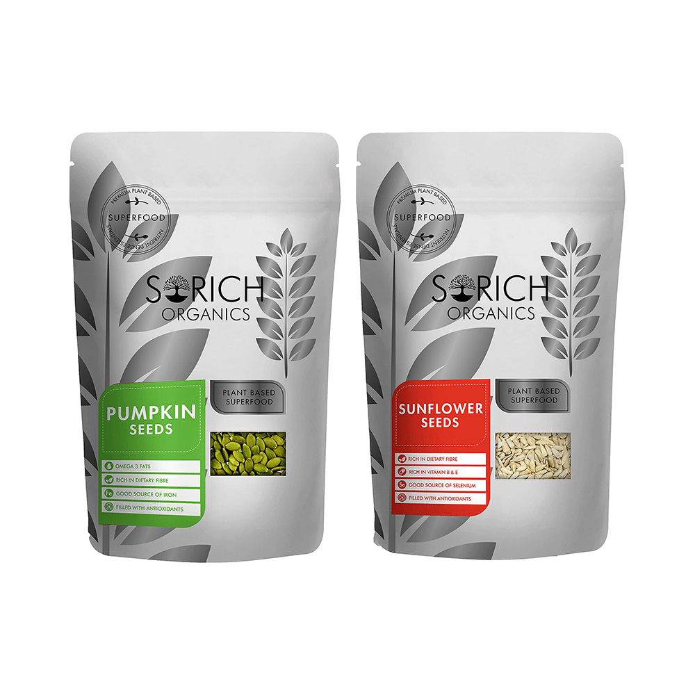 Sorich Organics Combo Pack of Pumpkin and Sunflower Seeds (200gm Each) - Image 1