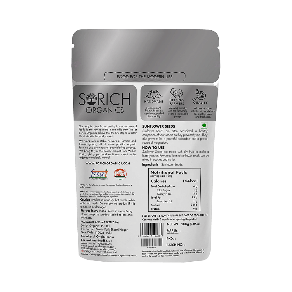 Sorich Organics Combo Pack of Pumpkin and Sunflower Seeds (200gm Each) - Image 3
