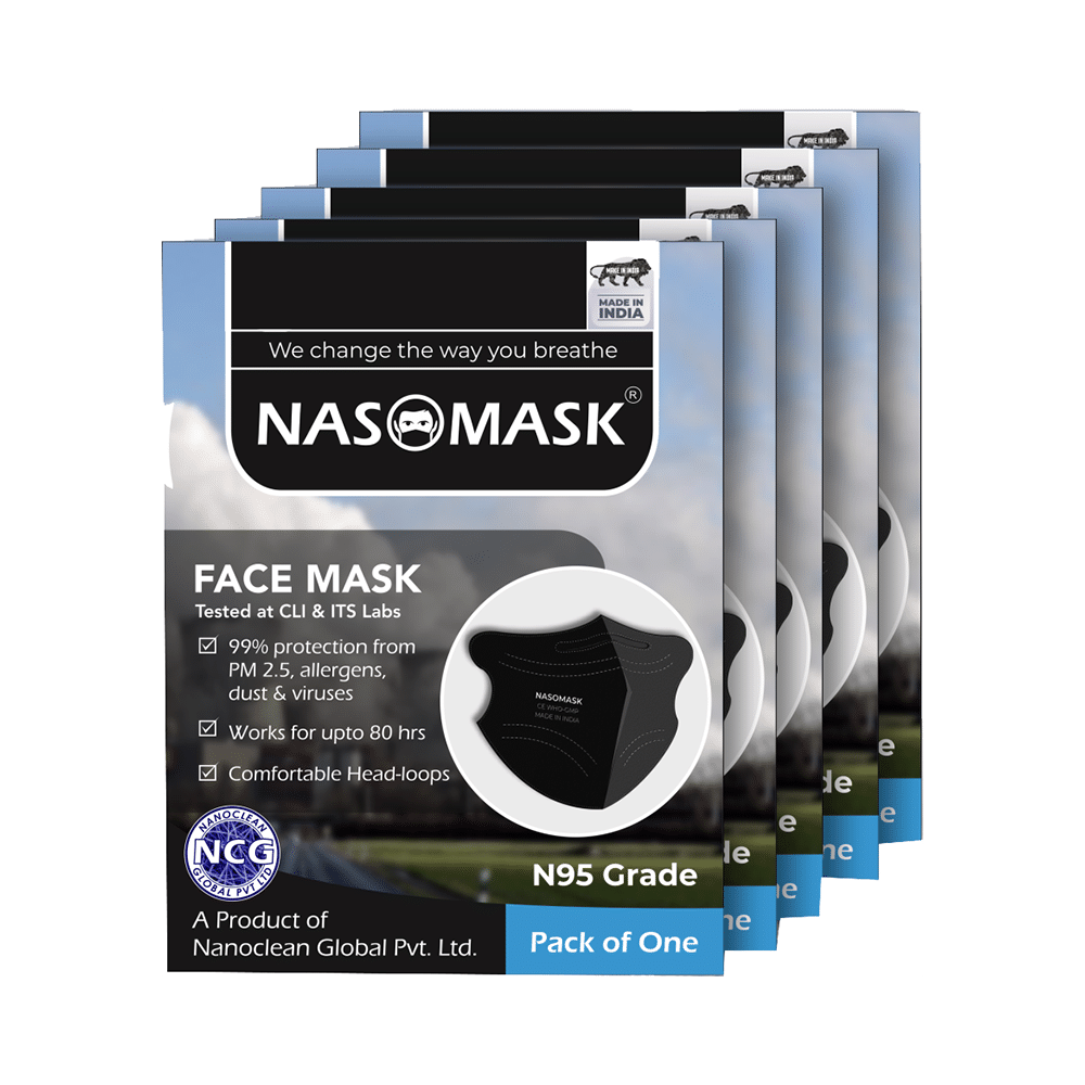 Nasomask Black N95 Grade Filter Anti-Pollution Face Mask - Image 1