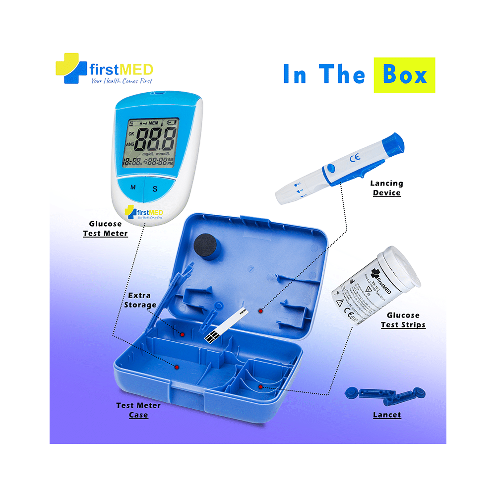 Firstmed BG-208 Sugar Testing Glucometer with 50 Strips & 50 Lancets - Image 6