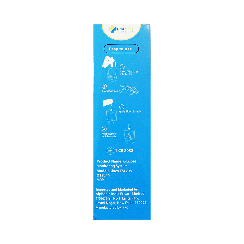 Firstmed BG-208 Sugar Testing Glucometer with 50 Strips & 50 Lancets - Image 2