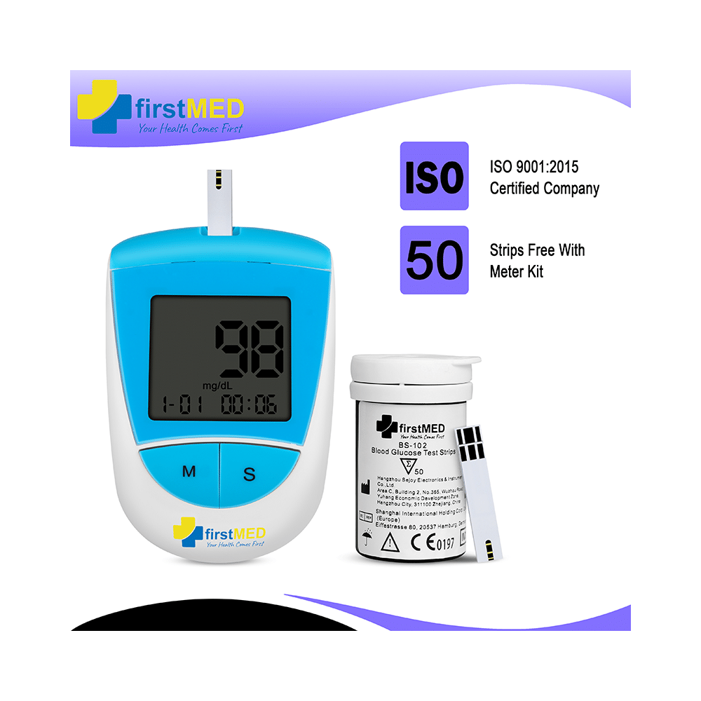 Firstmed BG-208 Sugar Testing Glucometer with 50 Strips & 50 Lancets - Image 8