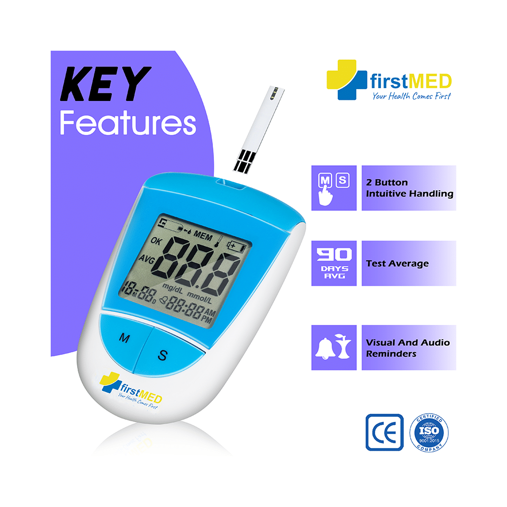 Firstmed BG-208 Sugar Testing Glucometer with 50 Strips & 50 Lancets - Image 5