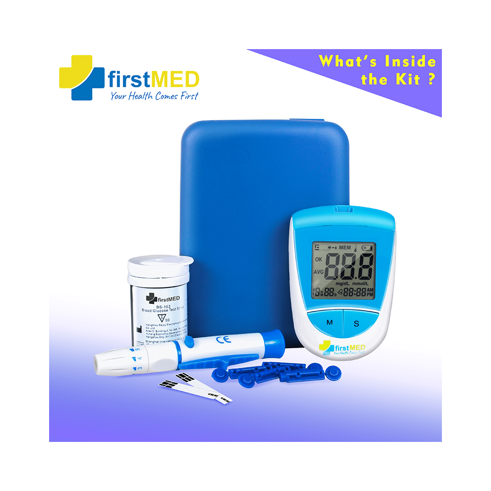 Firstmed BG-208 Sugar Testing Glucometer with 50 Strips & 50 Lancets - Image 3