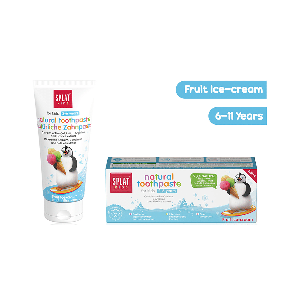 Splat Kids Natural Toothpaste (2-6 Year) Friut Ice-Cream - Image 2