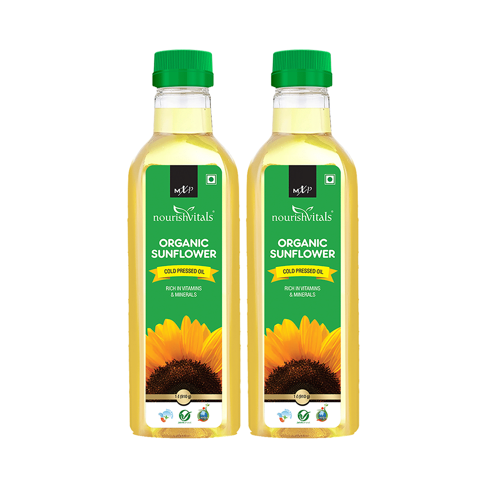 NourishVitals Organic Sunflower Cold Pressed Oil (1ltr Each) - Image 1