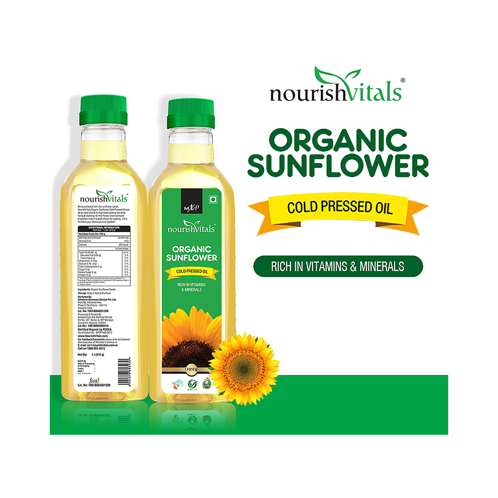 NourishVitals Organic Sunflower Cold Pressed Oil (1ltr Each) - Image 3