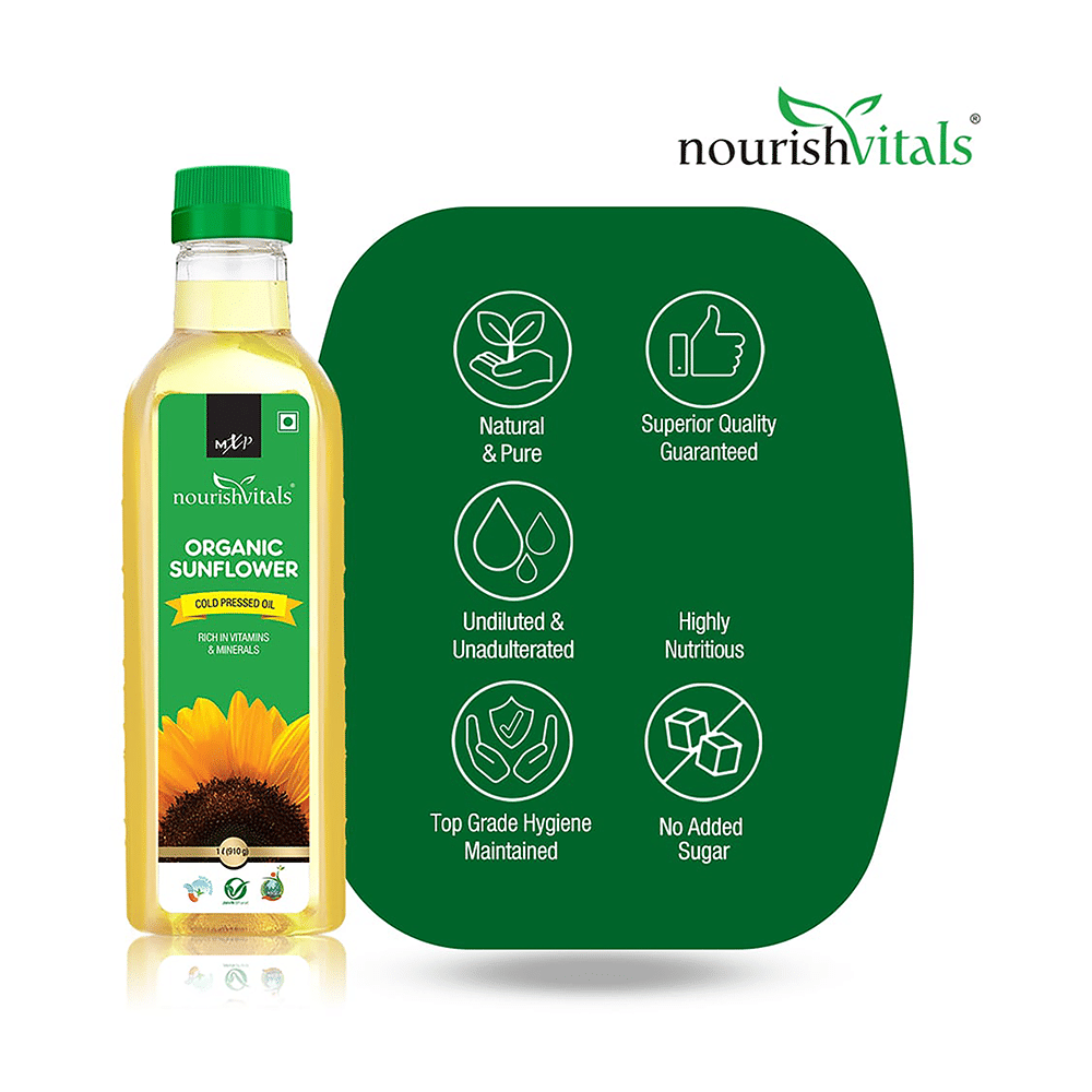NourishVitals Organic Sunflower Cold Pressed Oil (1ltr Each) - Image 5