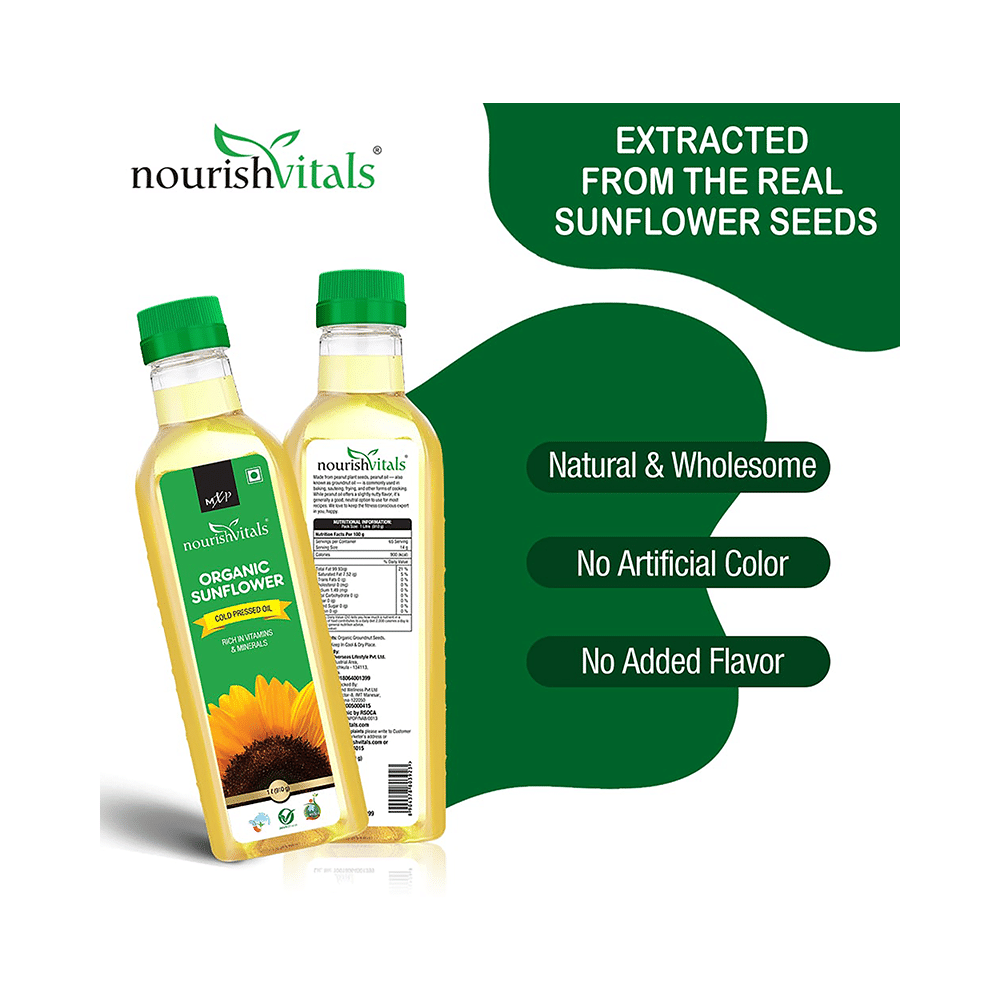 NourishVitals Organic Sunflower Cold Pressed Oil (1ltr Each) - Image 6