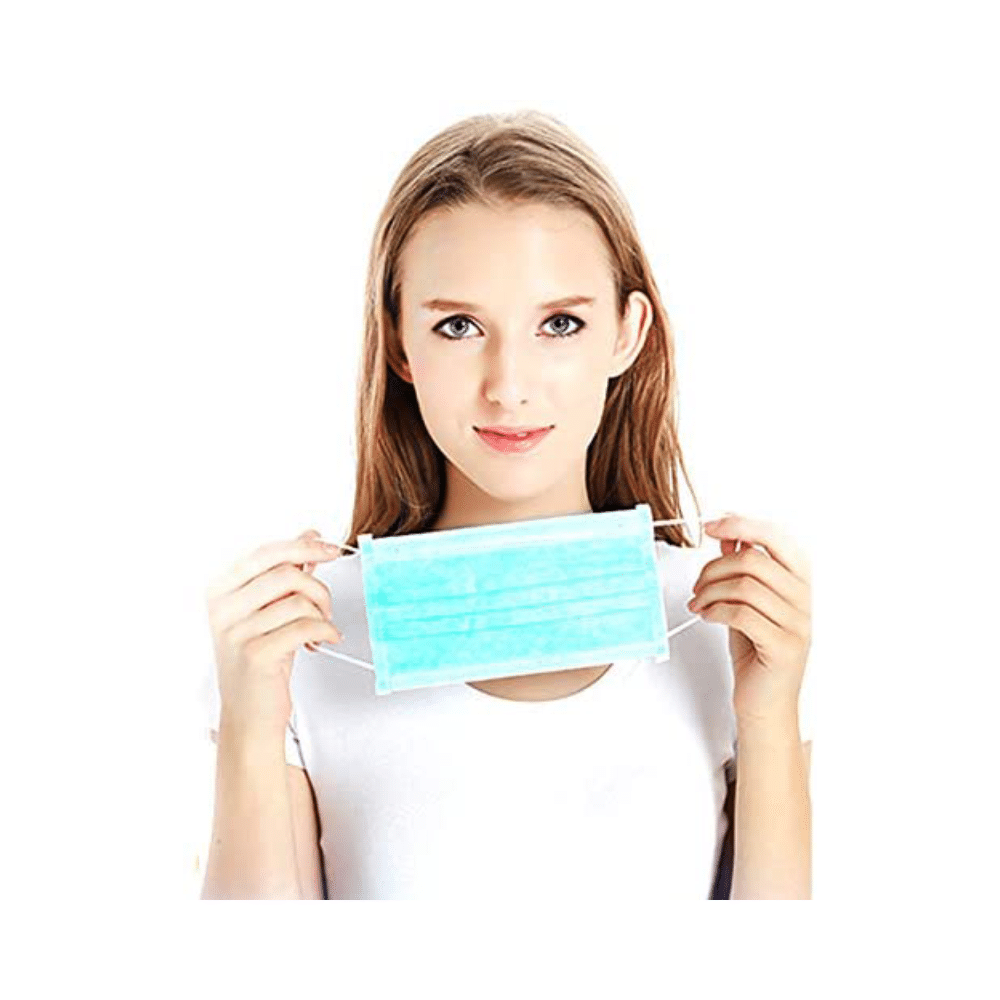 7 Shield 3 Ply Disposable Protective Face Mask Green - Image 3