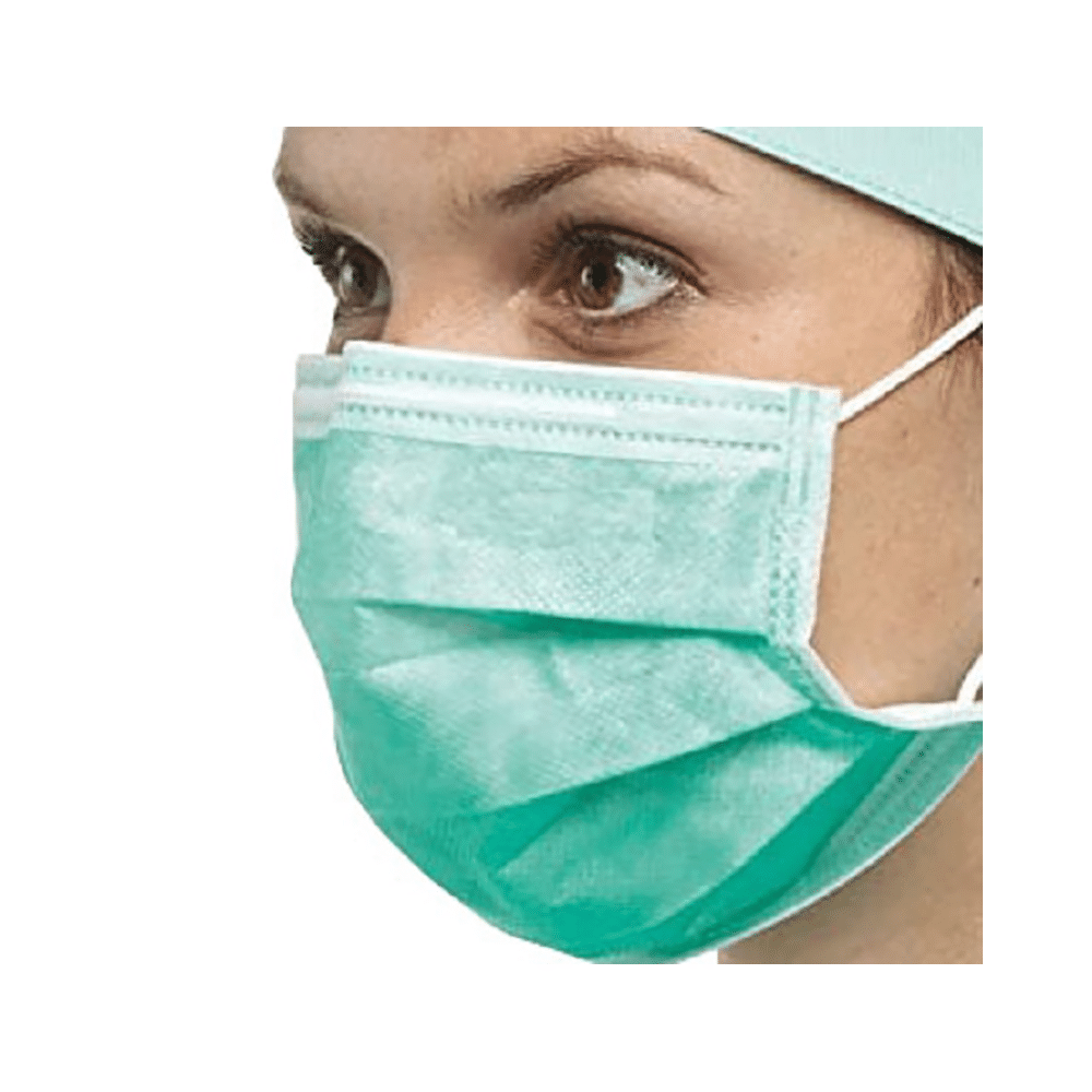 7 Shield 3 Ply Disposable Protective Face Mask Green - Image 2