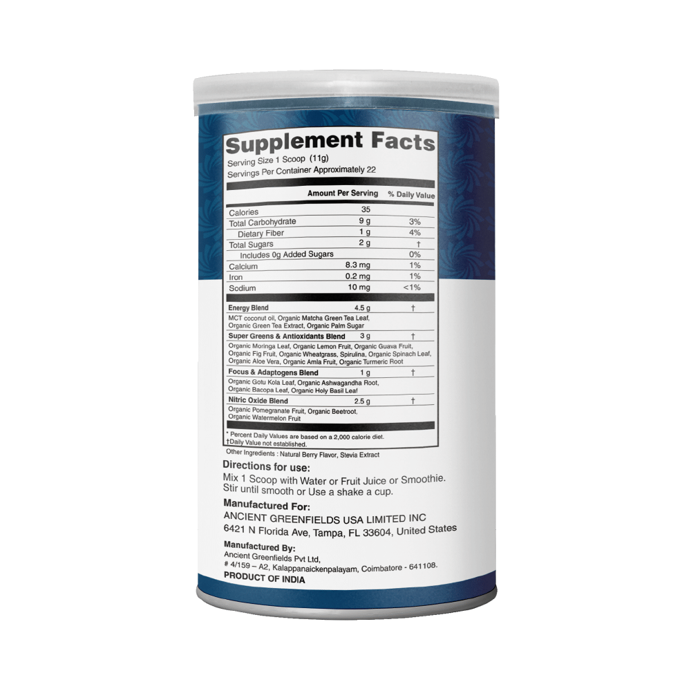 Organic Veda Super Foods Green Energy Pre Workout Powder - Image 3