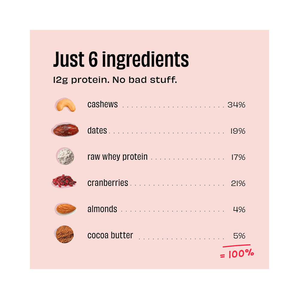 The Whole Truth Mini Protein Bar (27gm Each) | Flavour Cranberry - Image 4