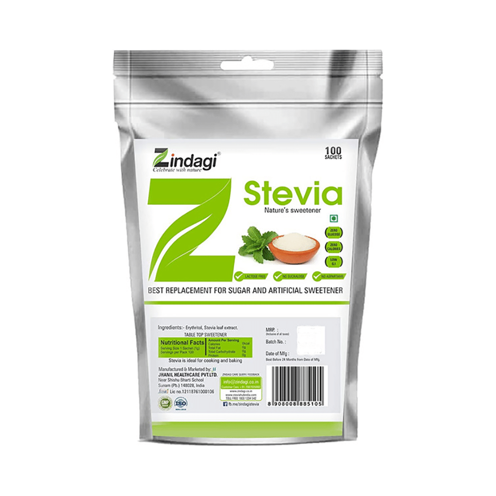 Zindagi Stevia Nature's Sweetener Sachet for Diabetics - Image 1