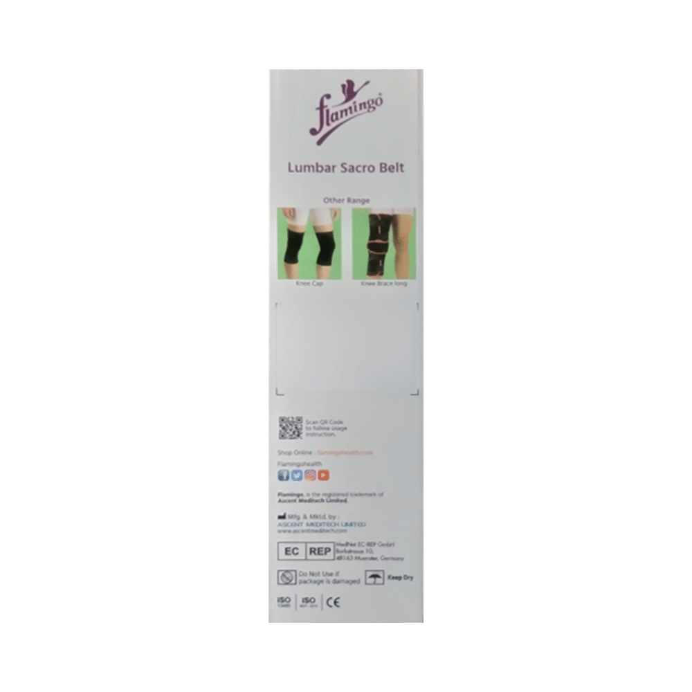 Flamingo Lumbar Sacro Belt | For Pain Relief | Supports Waist & Back Belt Medium - Image 2