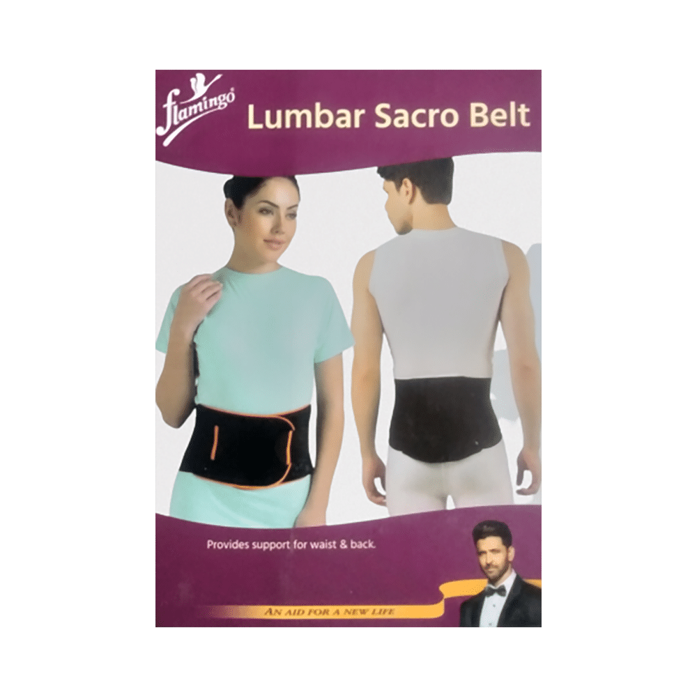 Flamingo Lumbar Sacro Belt | For Pain Relief | Supports Waist & Back Belt Medium - Image 1