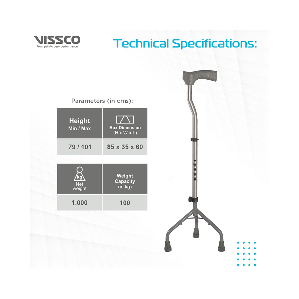 Vissco 978 Medipedic Tripod L Shape Stick Universal - Image 5