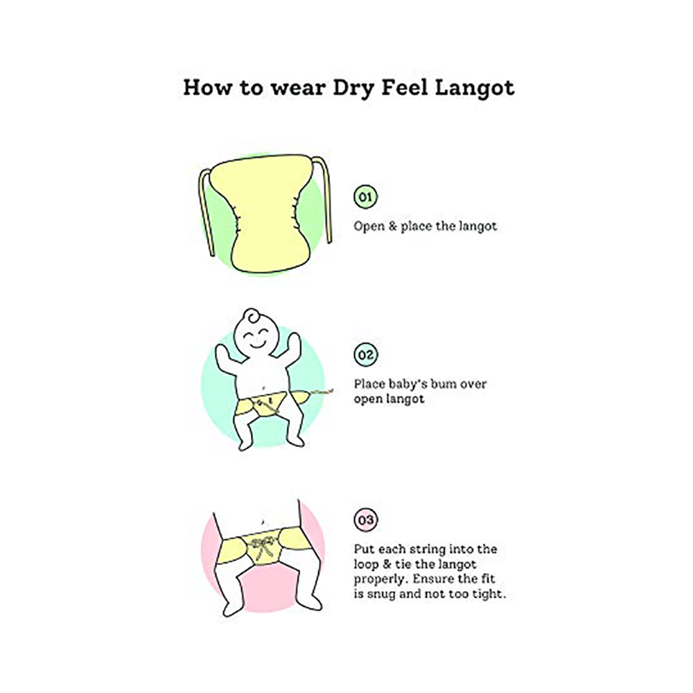 Superbottoms Organic Cotton Padded Dry Feel Langot/Nappy Size 0 Striking Whites - Image 6